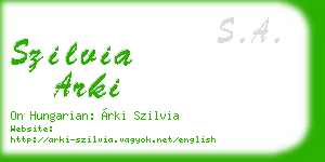 szilvia arki business card